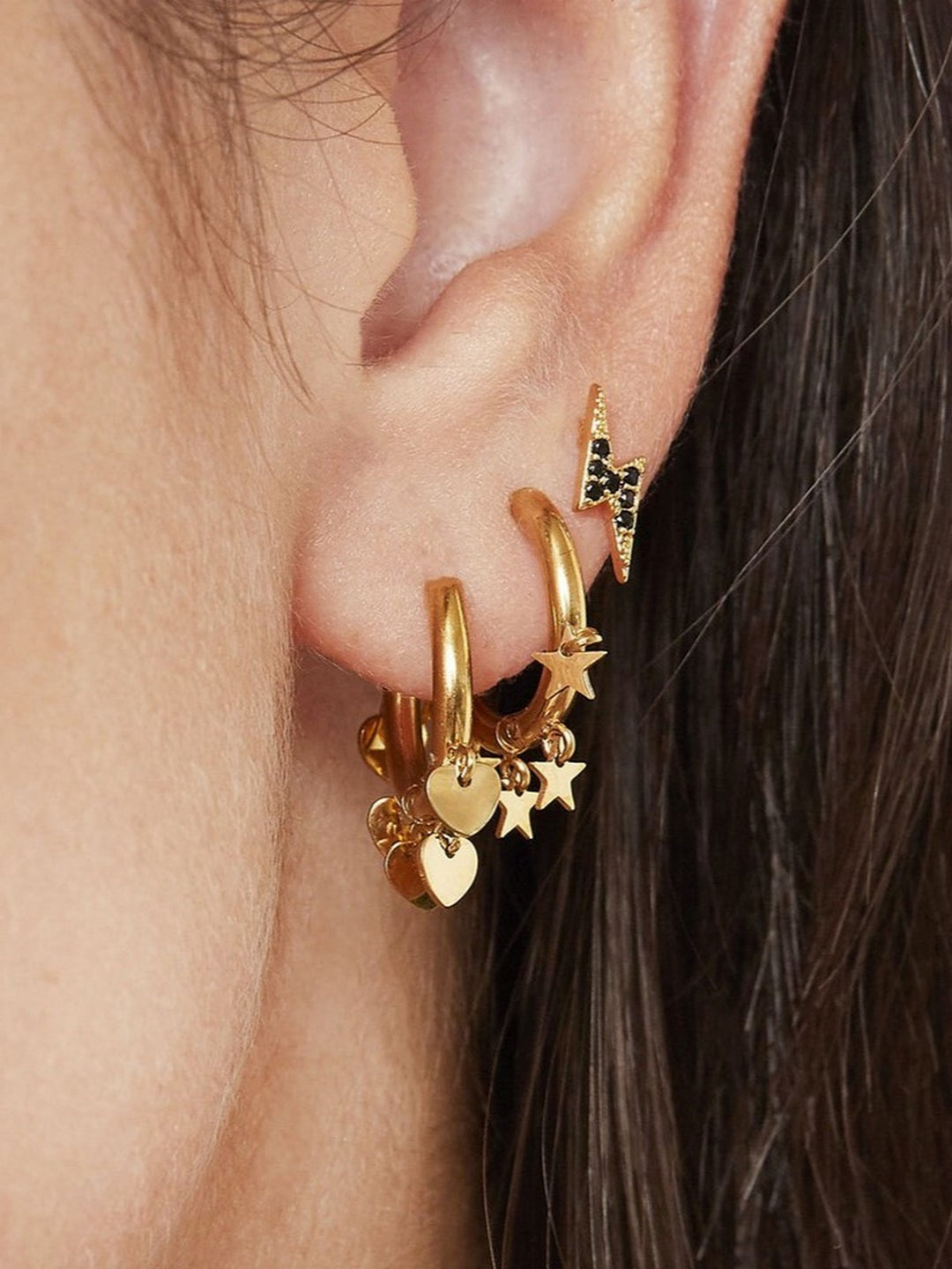 Earrings Floating Stars Gold