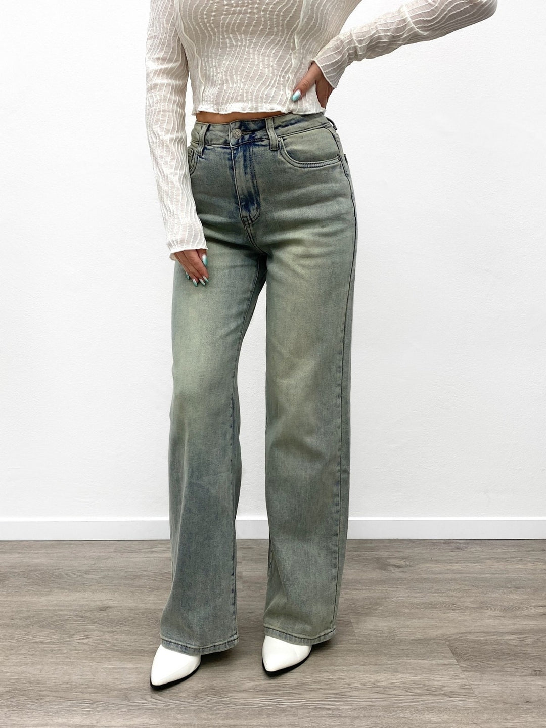 Wide Leg Jeans Vintage Washed