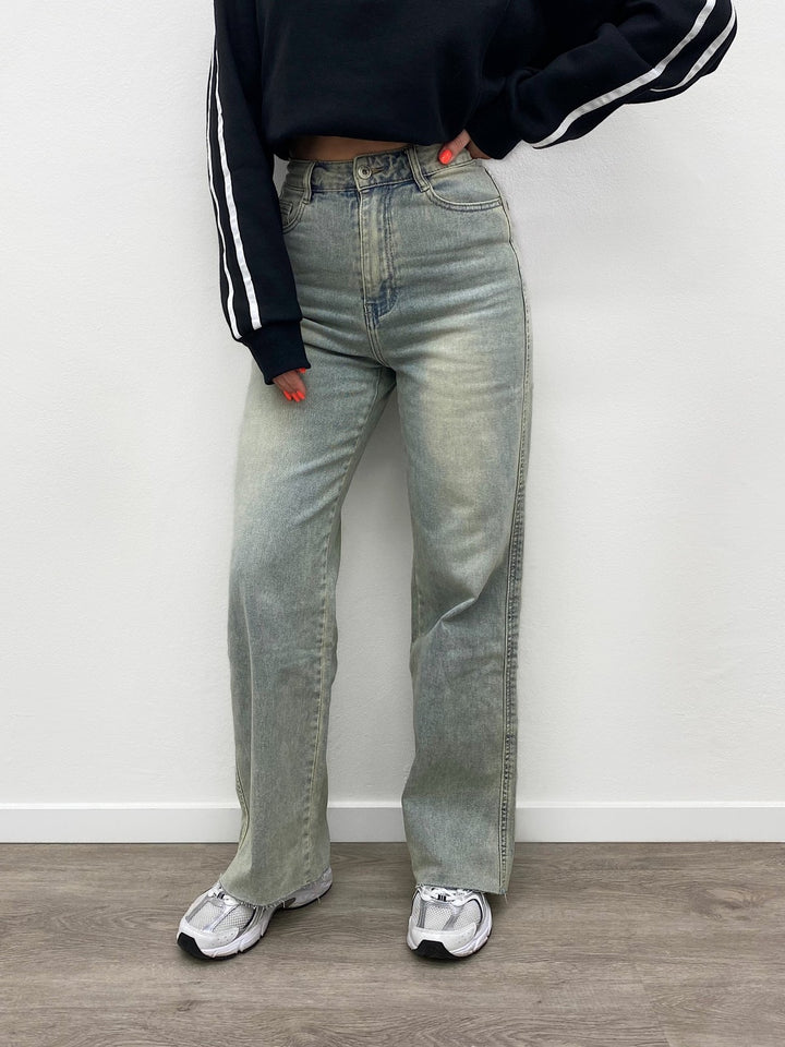 Wide Leg Jeans Washed Blue (Petite)