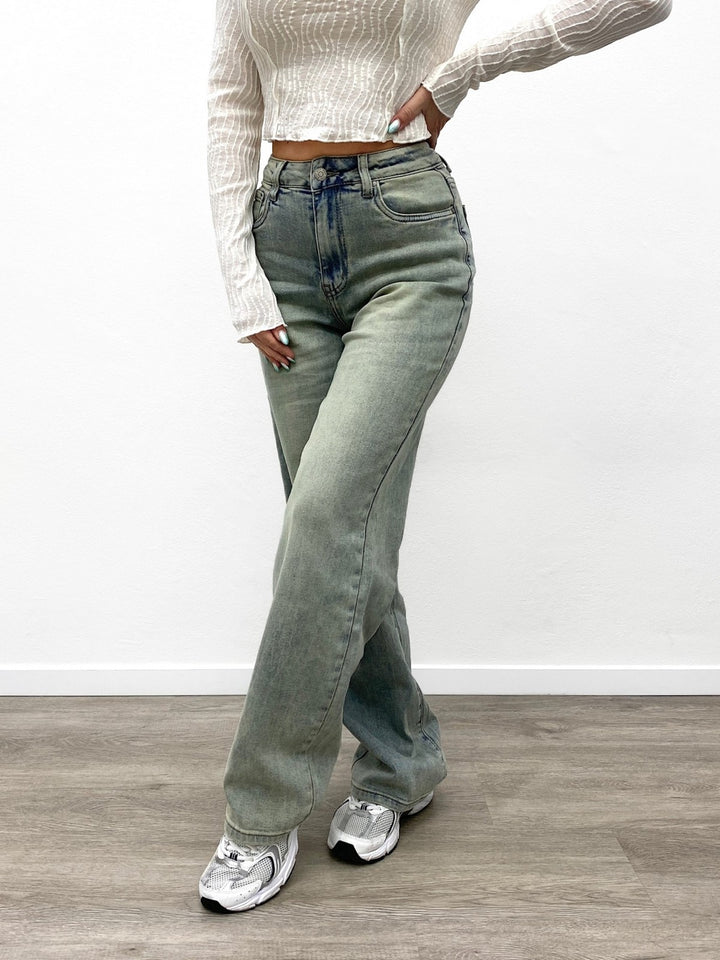 Wide Leg Jeans Vintage Washed