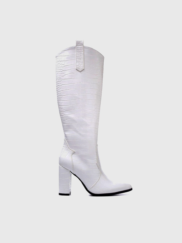 Croco Boots White