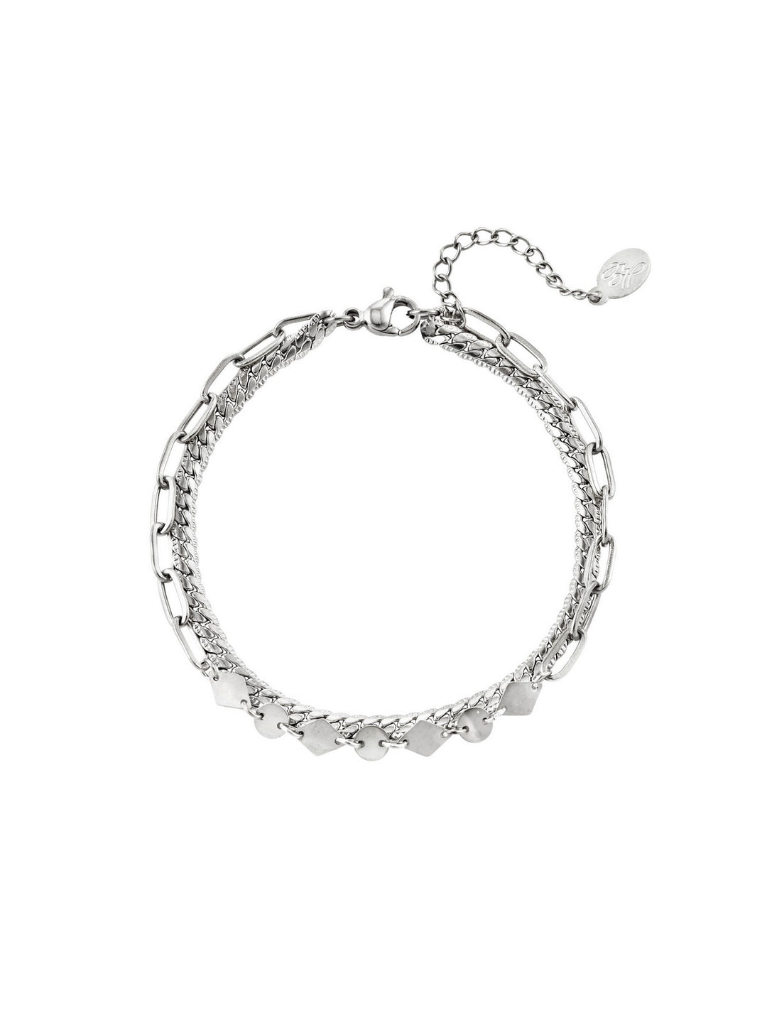 Double Chain Bracelet Silver