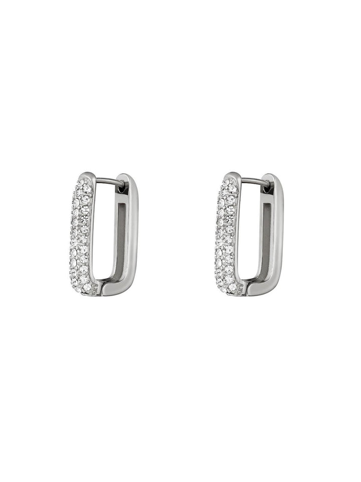 Earrings Zircon Square Silver