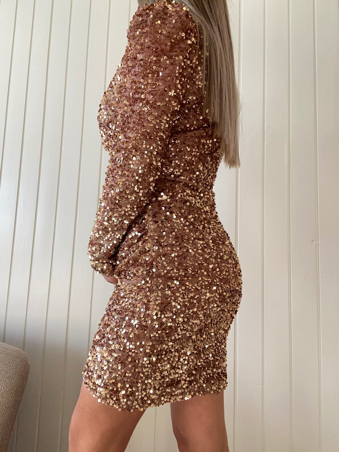 Lois Sequin Dress Taupe
