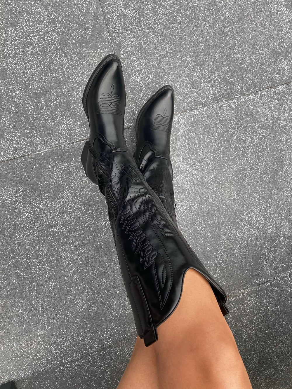 Western Boots High Black
